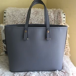 H&M pale blue tote bag faux leather
